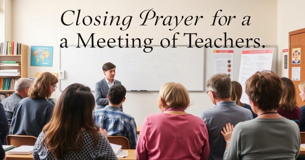 Closing Prayer for a Meeting of Teachers