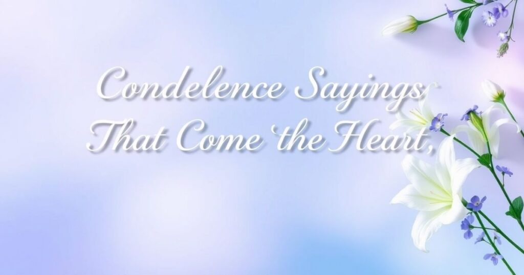 Condolence Sayings That Come from the Heart