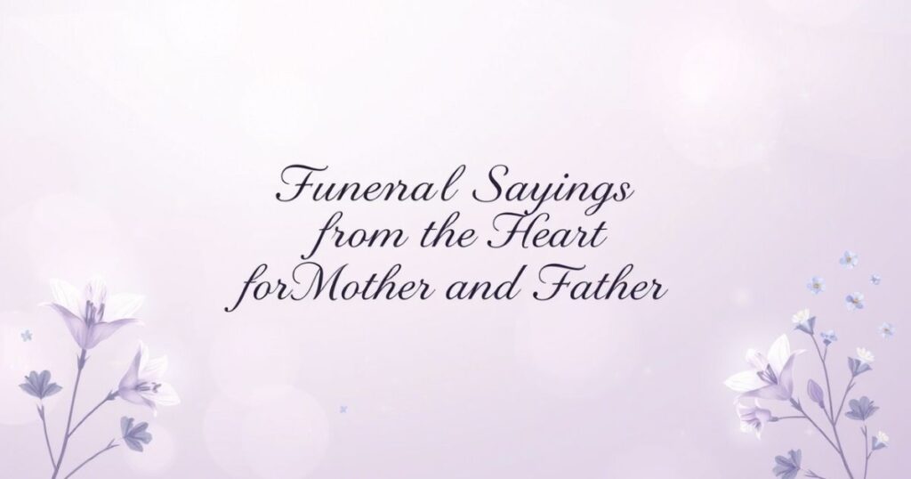 Funeral Sayings from the Heart for Mother and Father