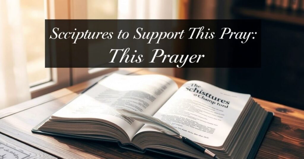 Scriptures to Support This Prayer